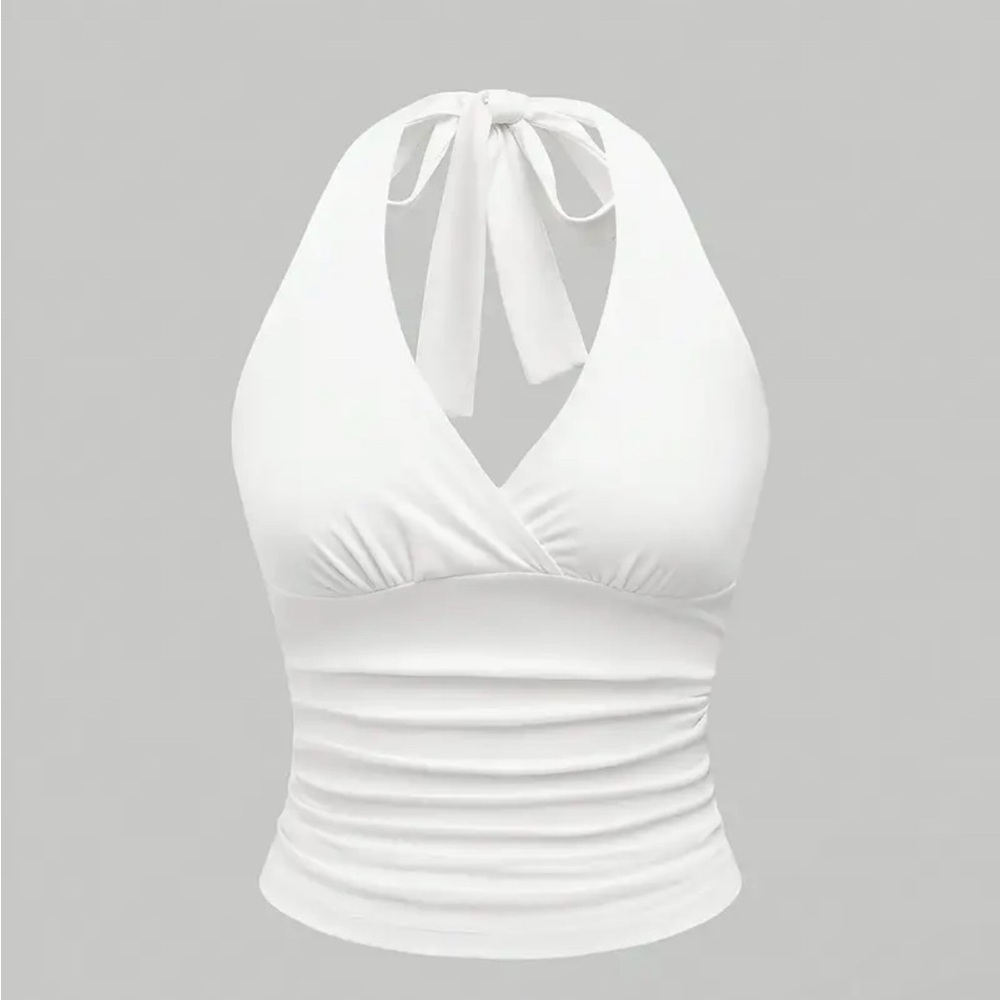 Edikted White Halter Tank Top